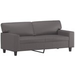 vidaXL Canapé 2 places avec oreillers décoratifs gris 140cm similicuir