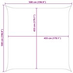 vidaXL Voile d'ombre 5 x 5 m 100   polyester Oxford Carré