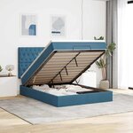 vidaXL Cadre de lit ottoman avec matelas bleu foncé 140x190 cm velours
