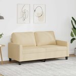 vidaXL Canapé à 2 places Crème 140 cm Tissu