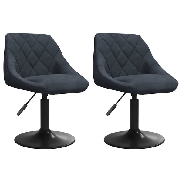 vidaXL Chaises pivotantes à dîner lot de 2 Gris foncé Velours