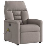 vidaXL Fauteuil de massage inclinable électrique Taupe Tissu