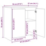 vidaXL Buffet 3 Pièces Chêne artisanal 70 x 41 x 75 cm Bois d'ingénierie