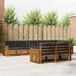 vidaXL Ensemble de canapés d'extérieur 8 Pièces Naturel et Anthracite
