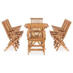 vidaXL Ensemble à manger d'extérieur pliable 9 Pièces Bois solide de teck