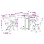 vidaXL Ensemble à manger papillon 5 Pièces Corona pliable gris bois pin