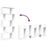 vidaXL Bibliothèque séparateur de pièce à 5 niveaux Blanc 70 x 24 x 161 cm Bois d'ingénierie