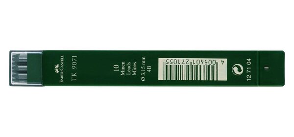 Boite de 10 mines TK 9071 Diam 3 15 mm Noir foncé 4B FABER-CASTELL