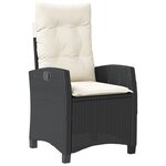 vidaXL Ensemble de salle à manger de jardin 5 pièces avec coussins noir en poly rattan