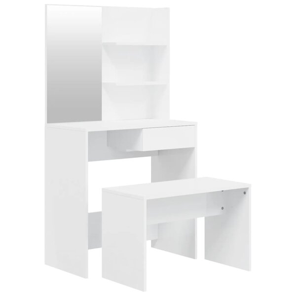 vidaXL Ensemble de coiffeuse Blanc brillant 74 5x40x141 cm