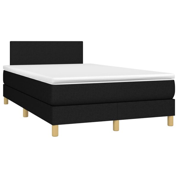 vidaXL Sommier à lattes de lit avec matelas noir 120x190 cm tissu