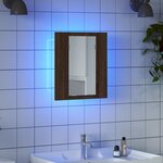 vidaXL Armoire à miroir LED de salle de bain chêne marron 40x12x45 cm