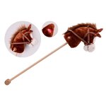 Johntoy 32226 - Cheval à bâton avec son marron clair