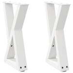 vidaXL Pieds de table basse 2 pièces Blanc 28 x (42-43 3) cm Acier