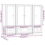 vidaXL Buffets 3 Pièces gris béton bois d'ingénierie