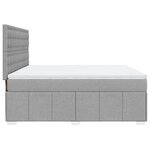 vidaXL Sommier à lattes de lit avec matelas Gris clair 180x200cm Tissu