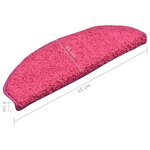 vidaXL Tapis de marches d'escalier 15 Pièces Rose 65x21x4 cm