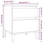 vidaXL Table de chevet Blanc brillant 40x35x50 cm
