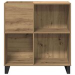 vidaXL Meuble à vinyles avec étagère chêne artisanal 85 x 38 x 89 cm