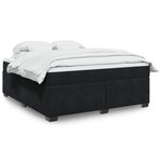vidaXL Sommier à lattes de lit avec matelas Noir 180x200 cm Velours