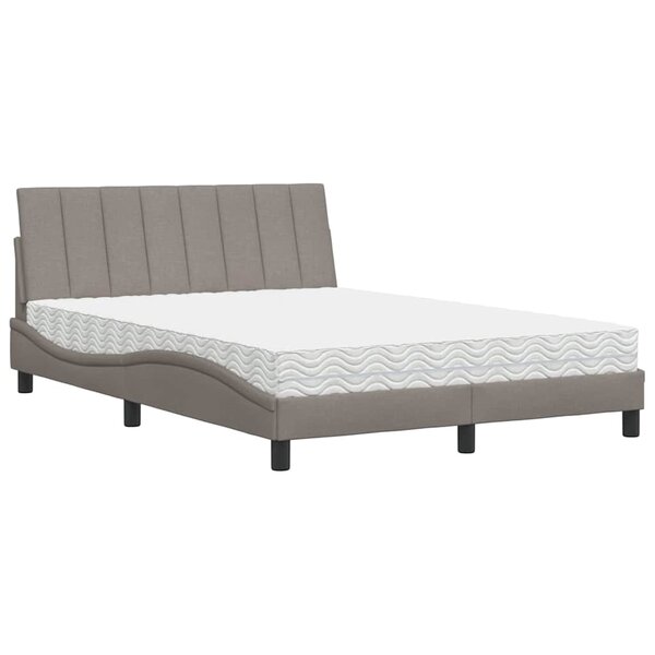 vidaXL Lit avec matelas taupe 140x200 cm tissu