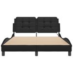 vidaXL Cadre de lit avec lumières LED noir 140x190 cm similicuir
