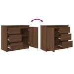 vidaXL Buffet avec tiroir chêne brun 71x35x65 cm bois d'ingénierie