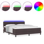 vidaXL Lit à ressorts avec matelas Marron foncé 180 x 200 cm tissu