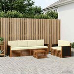 vidaXL Ensemble de canapés d'extérieur 7 Pièces Naturel et Crème