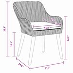 vidaXL Ensemble de salle à manger pour jardin 7 Pièces Gris polyrotin