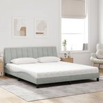 vidaXL Lit avec matelas Hanko gris clair 180x200 cm velours