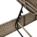 vidaXL Chaise longue avec coussin gris clair résine tressée