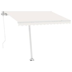 vidaXL Auvent manuel rétractable sur pied 300x250 cm Crème