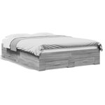 vidaXL Cadre de lit et tiroirs sonoma gris 140x190 cm bois ingénierie