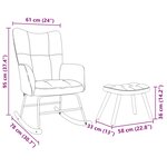 vidaXL Chaise à bascule avec repose-pied Gris foncé Tissu