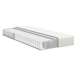 vidaXL Matelas de Lit avec matelas Crème 90 x 200 cm tissu