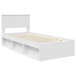 vidaXL Cadre de lit avec tête de lit Blanc 90 x 190 cm Pin massif
