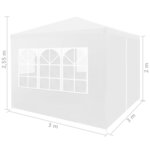 vidaXL Tente de réception 3 x 3 m Blanc
