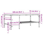 vidaXL Table basse avec support sonoma gris 100x51x40 cm