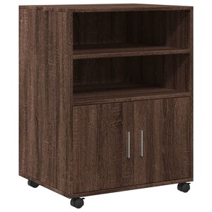 vidaXL Armoire à roulettes chêne marron 60x48x81 cm bois d'ingénierie
