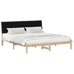 vidaXL Cadre de lit avec tête de lit rembourrée Marron 180 x 200 cm