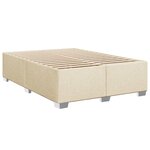 vidaXL Sommier à lattes de lit avec matelas Crème 160x200 cm Tissu
