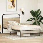 vidaXL Cadre de lit sans matelas 100x200 cm chêne fumé bois ingénierie