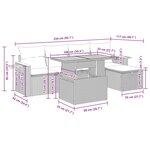 vidaXL Salon de jardin 6 Pièces avec coussins noir résine tressée acacia