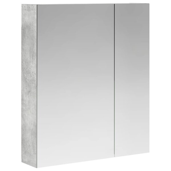 vidaXL Armoire Miroir de Salle de Bain Gris béton 60 x 14 5 x 70 cm