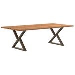 vidaXL Table à manger marron clair bois de chêne massif rectangulaire