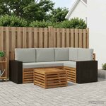 vidaXL Ensemble de canapés d'extérieur 5 pc Naturel et gris clair