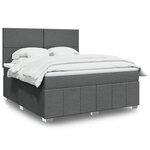 vidaXL Sommier à lattes de lit avec matelas Gris foncé 180x200cm Tissu