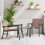 Chaises de jardin vidaXL 2 Pièces Noires 79x56x73 5 cm Rattan en polypropylène
