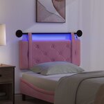 vidaXL Tête de lit suspendue Avec lumière LED Rose Velours